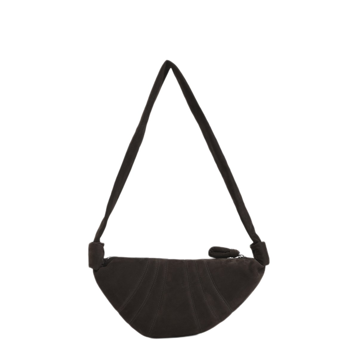 Small Croissant Bag Calf Leather Shoulder Bag - Ebony Brown