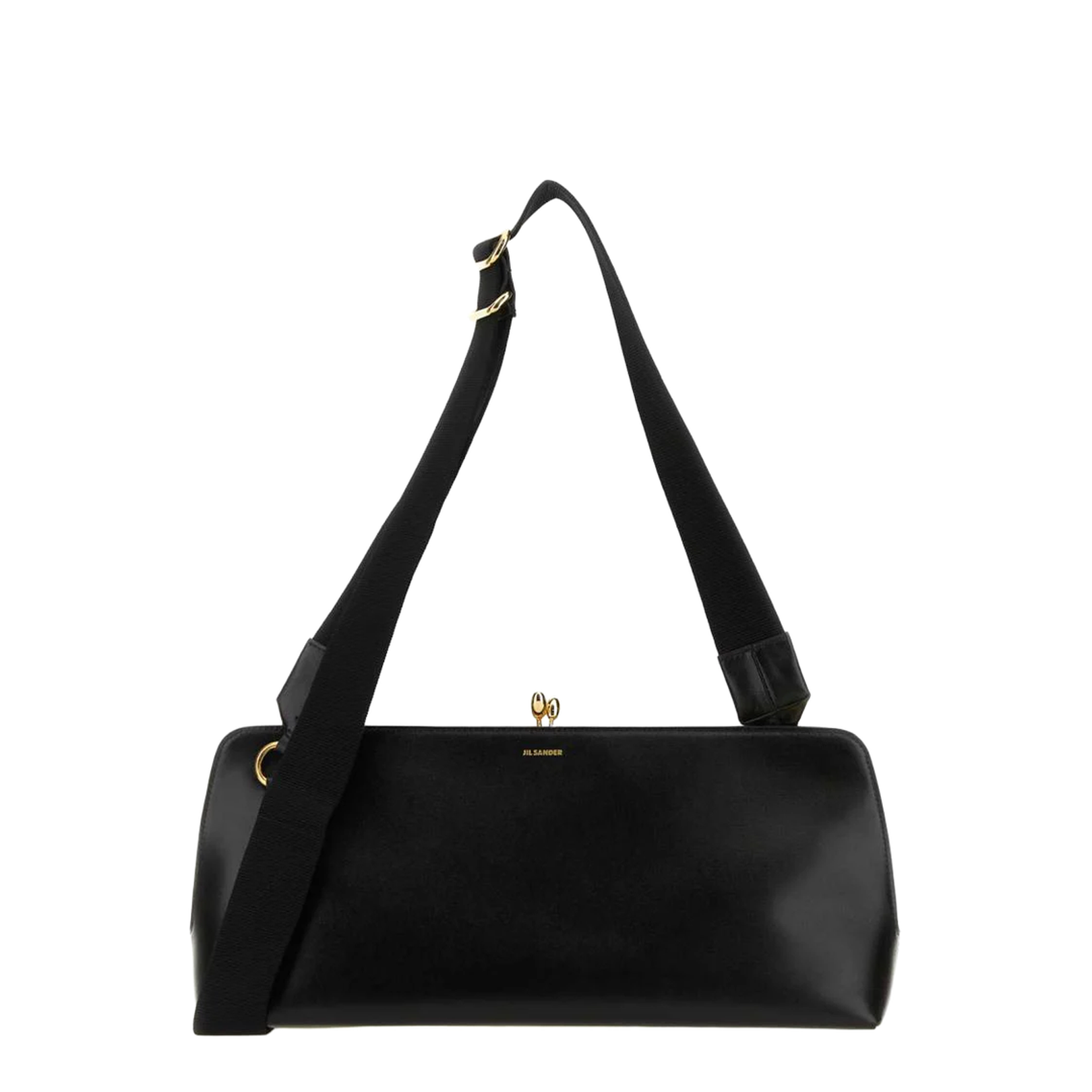 Black Leather Goji Crossbody Bag