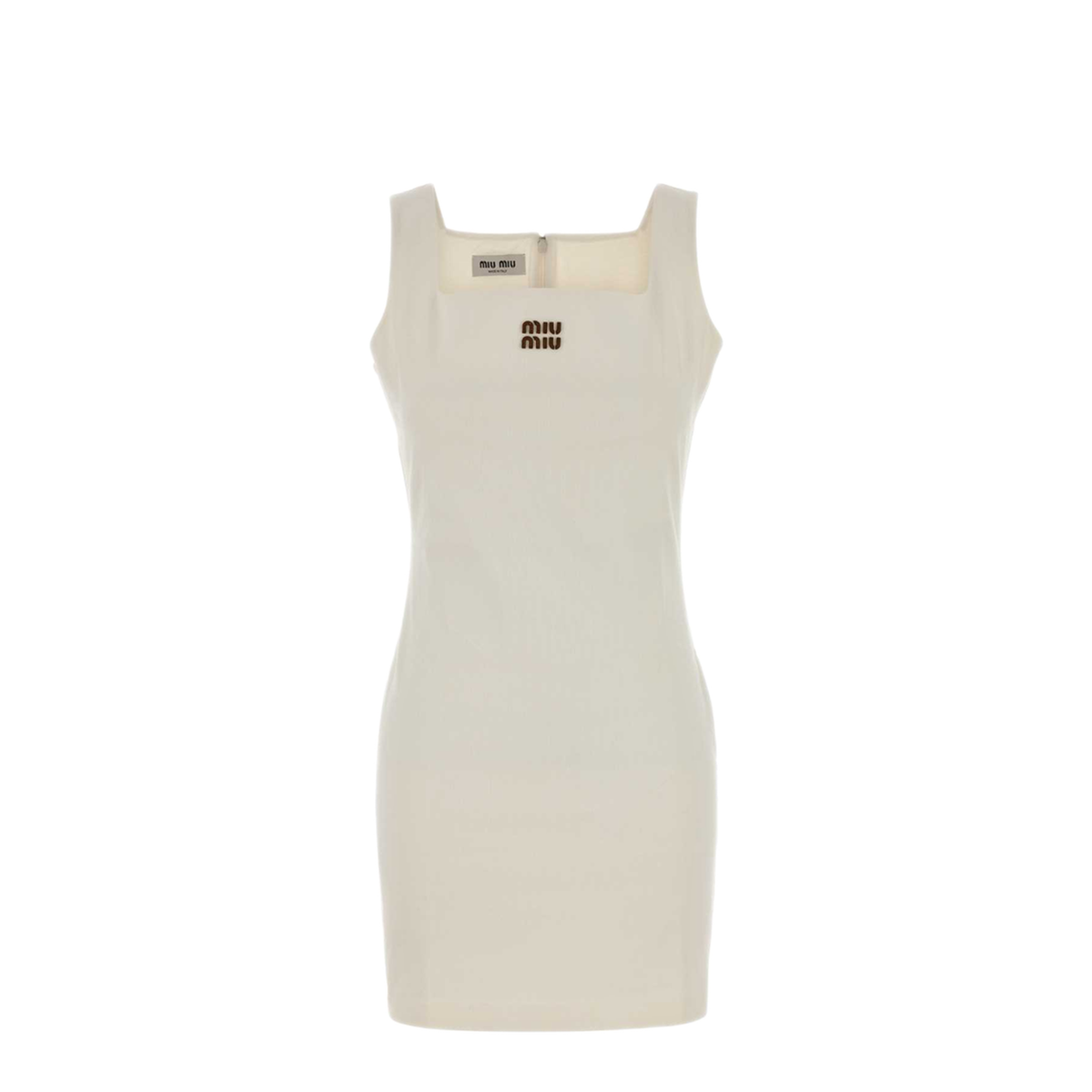 MAYFEYR - Miu Miu - Ivory Jersey Mini Dress - MF6408SOOO1965F0009