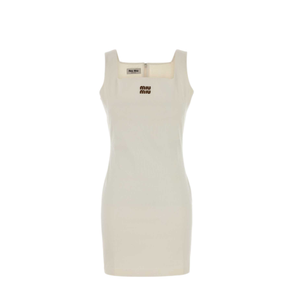 MAYFEYR - Miu Miu - Ivory Jersey Mini Dress - MF6408SOOO1965F0009