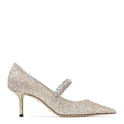 MAYFEYR - Jimmy Choo - Crystal Embellished Pumps In Glitter Fabric - BINGPUMP65PZF