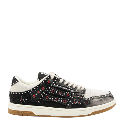 Skel Top Black Sneaker With Beads And Crystals