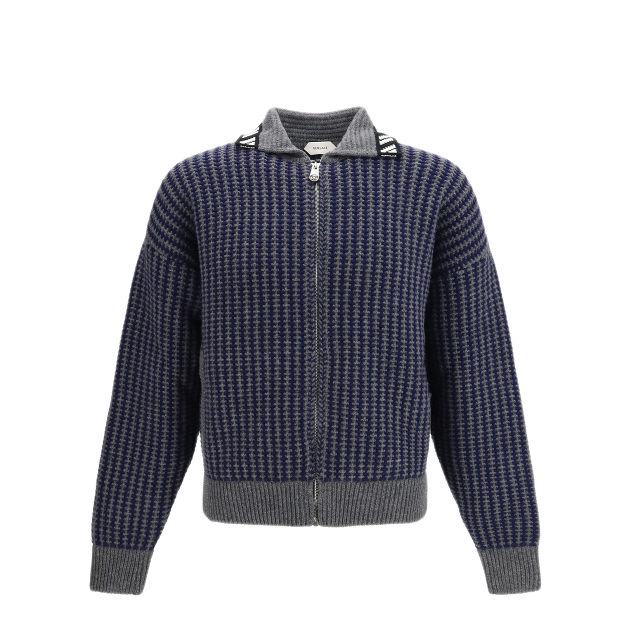 MAYFEYR - Versace - Intarsia Wool Knit Zip Cardigan - 10265451A19052