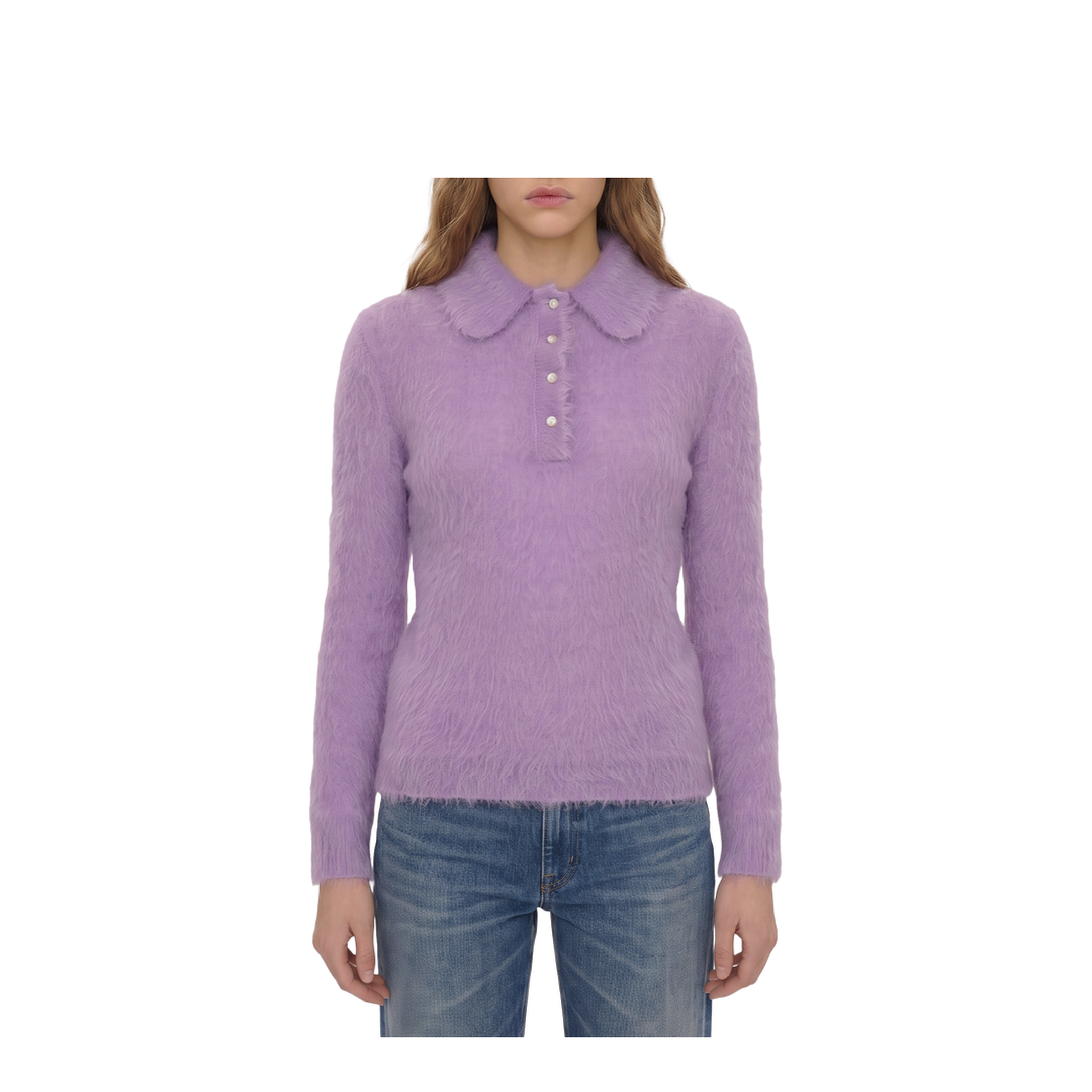 MAYFEYR - Chloè - Dreamy Lavander Polo-Style Pullover - CH26AMP16720508