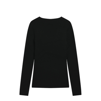 MAYFEYR - Toteme - Black Wool-Blend Knit Top - 254-WRT0571YA0128001