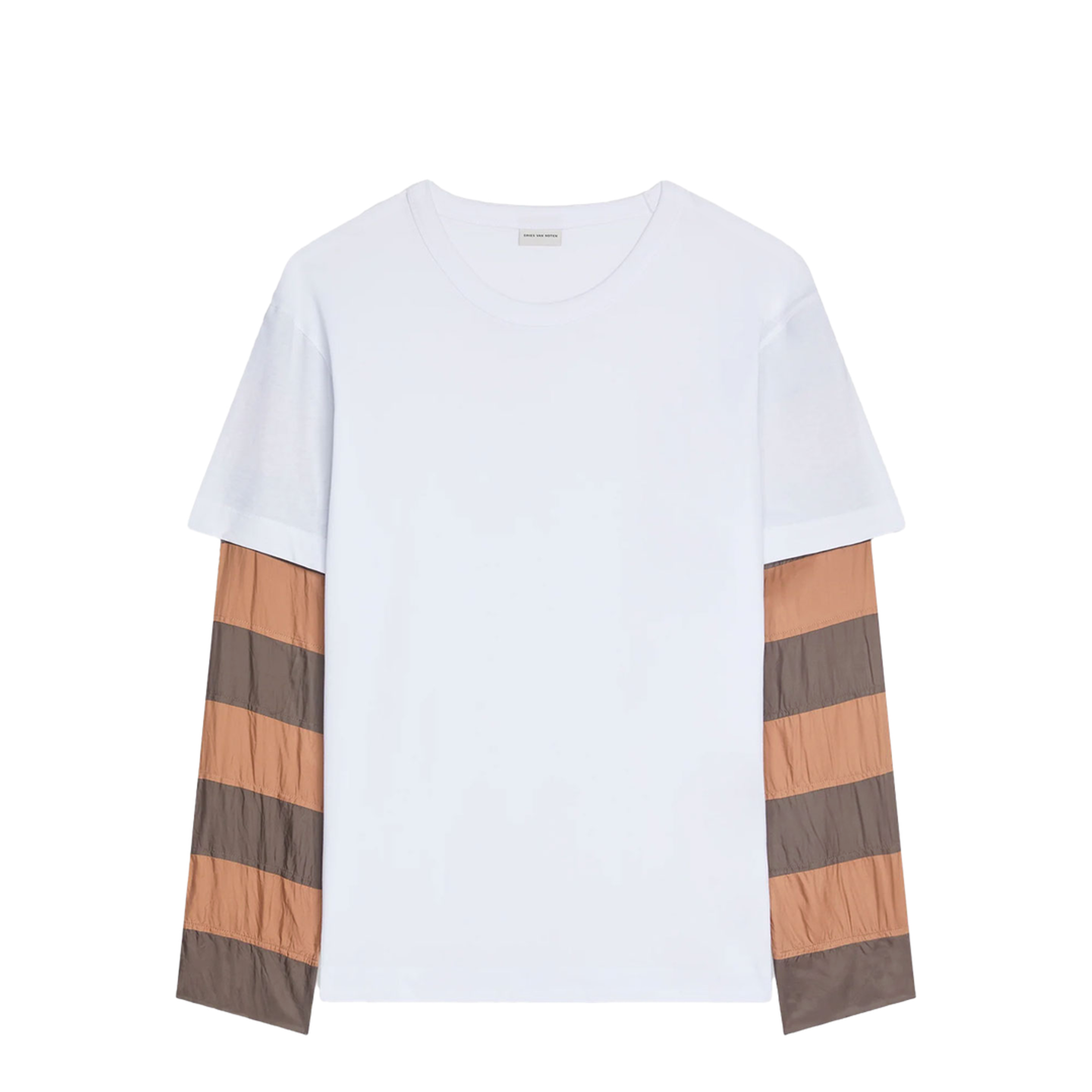 MAYFEYR - Dries Van Noten - Loose Fit Contrast Striped Sleeves T-Shirt - 0211143603