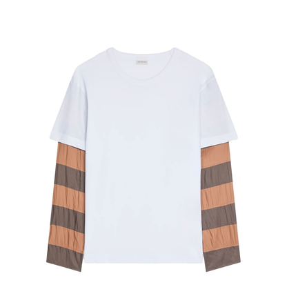 MAYFEYR - Dries Van Noten - Loose Fit Contrast Striped Sleeves T-Shirt - 0211143603