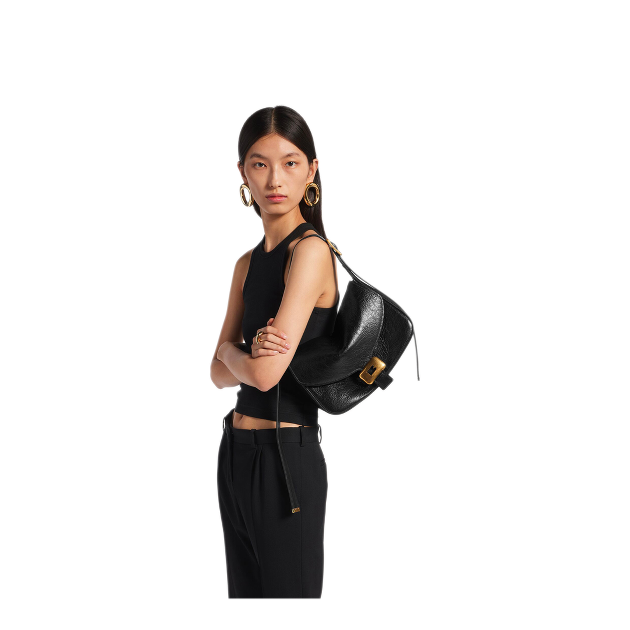 MAYFEYR - Balenciaga - Clicca Shoulder Bag Medium In Black - 8686722ACLM