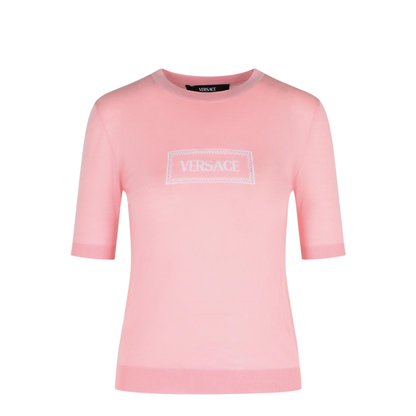 Logo Jacquard Knitted Top In Pink
