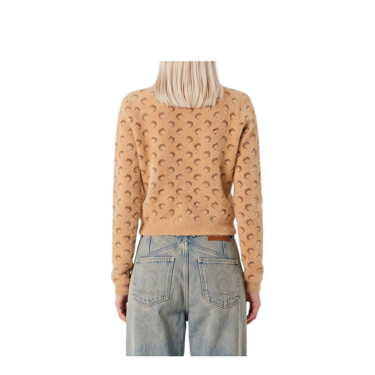 MAYFEYR - Marine Serre - Fluffy Moon Jacquard Knit Cardigan - WCA008ACKNI0549BG20