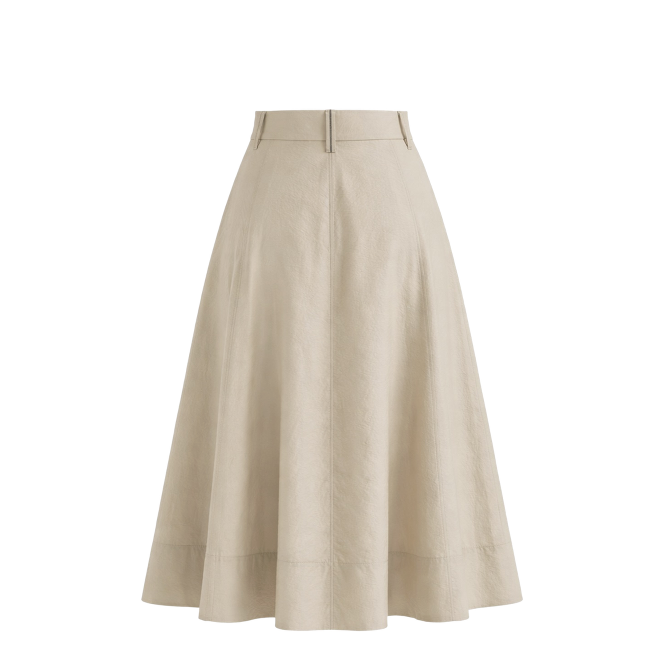 Flared Cotton Skirt Beige
