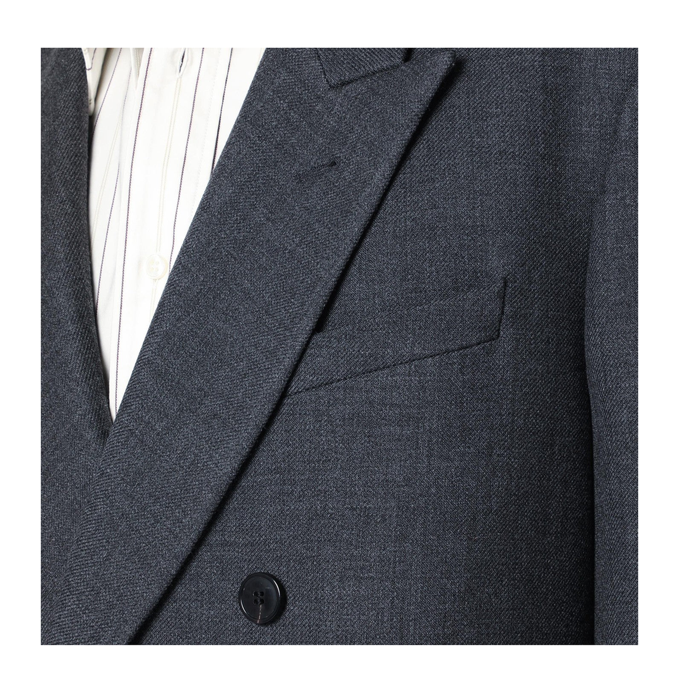 Grey Double-Breasted Wool Coat