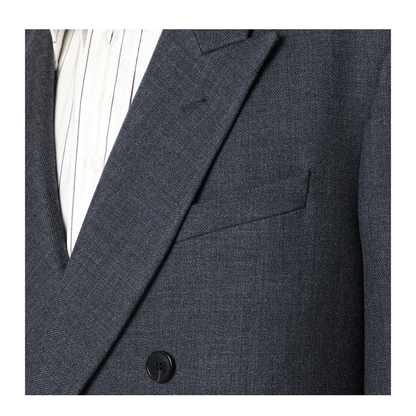 Grey Double-Breasted Wool Coat