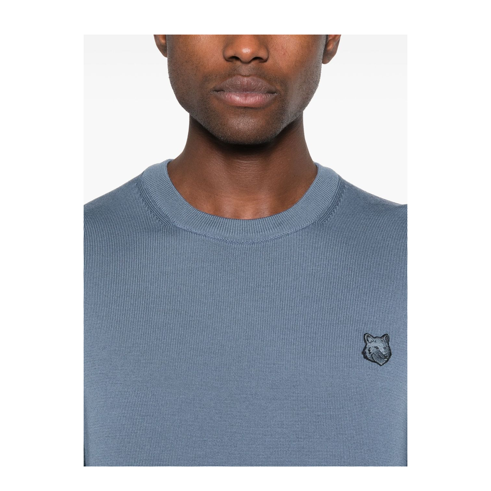 Bold Fox Head Knit - Breton Blue
