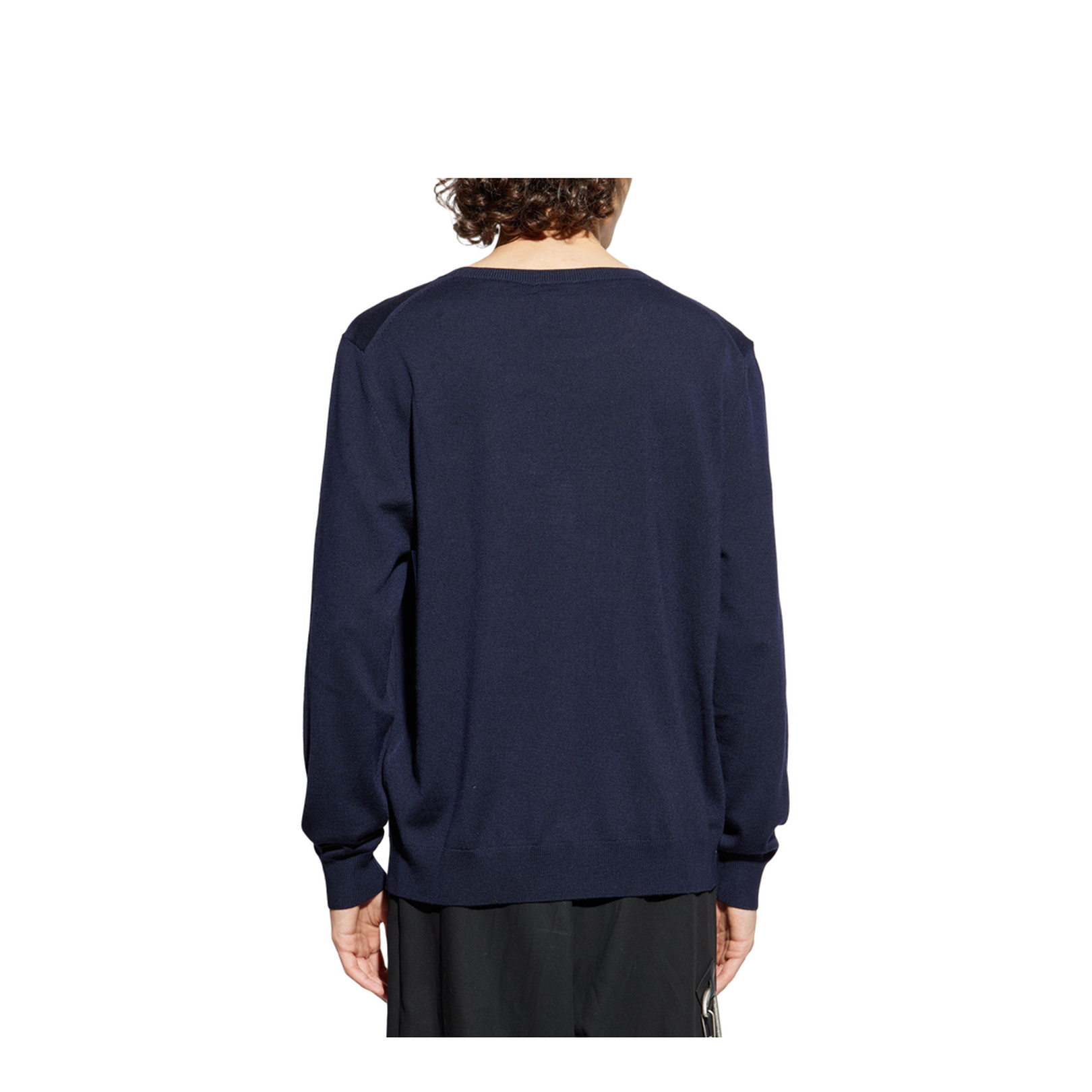 Wool Sweater with Embroidered Logo