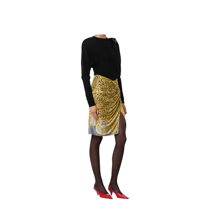 Skirt Cheetah Foulard On Responsible Heavy Viscose Liquid Jersey