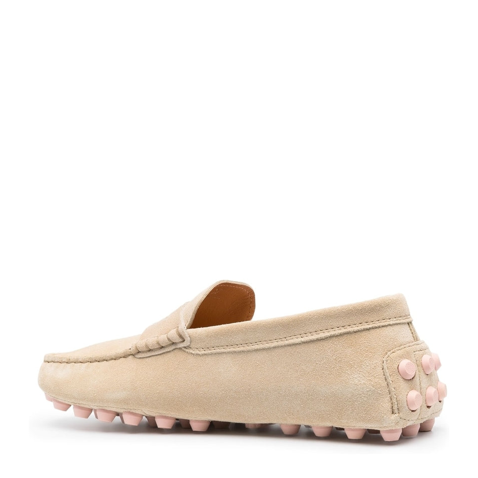 Almond-Toe Loafers in Light Beige