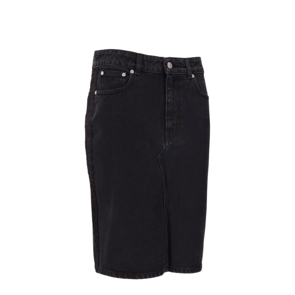 MAYFEYR - Stella Mccartney - Black Denim Lace Skirt - 6D04073SQH331003