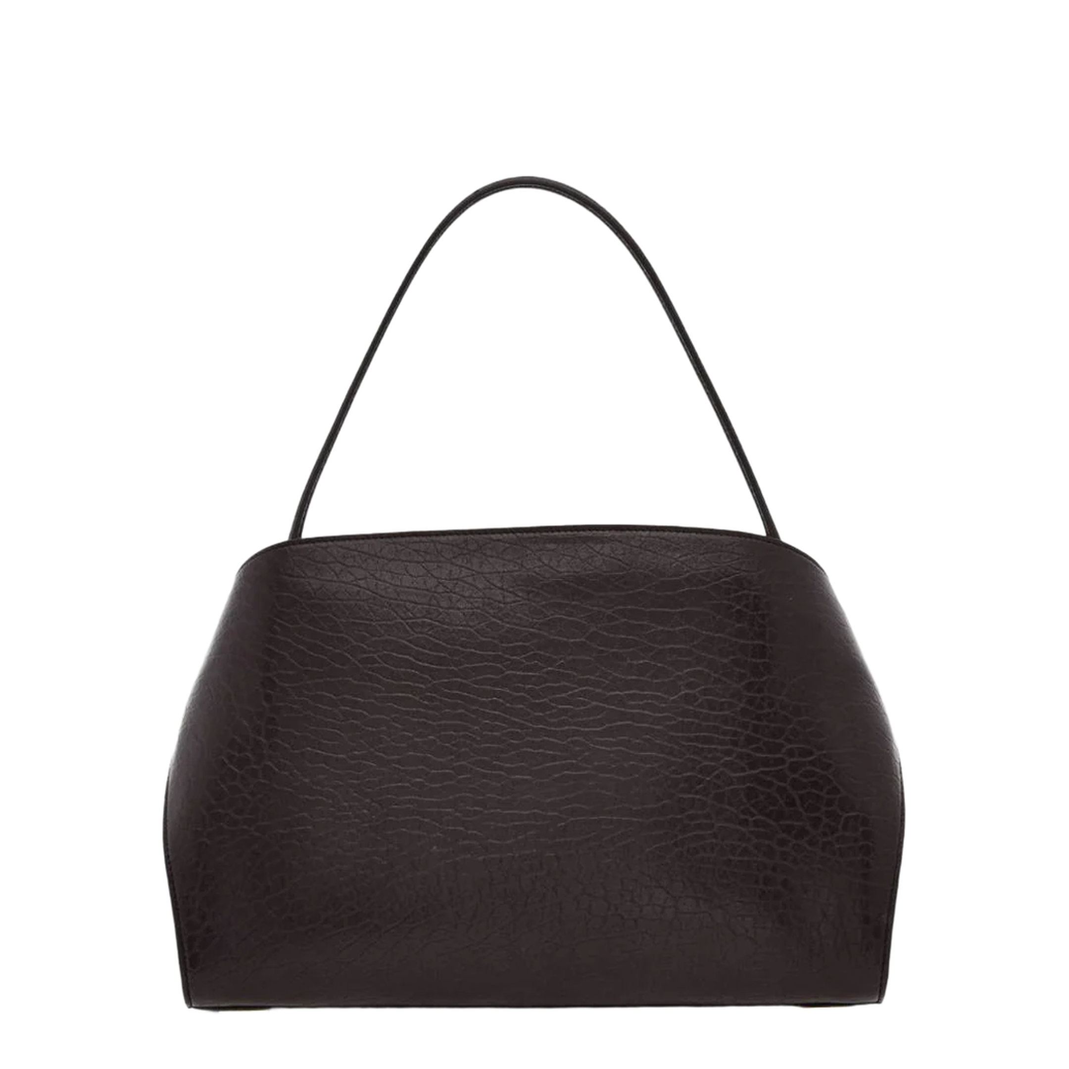 Dark Brown Leather Medium Hug Soft Shoulder Bag