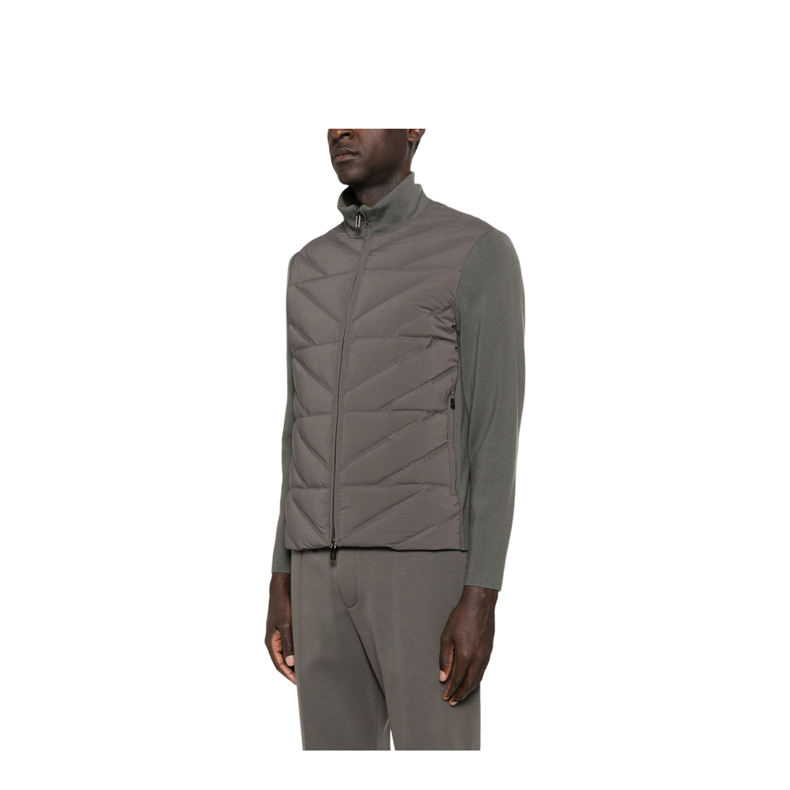 Travel Essentials Two-Piece Effect Full-Zip Down Jacket