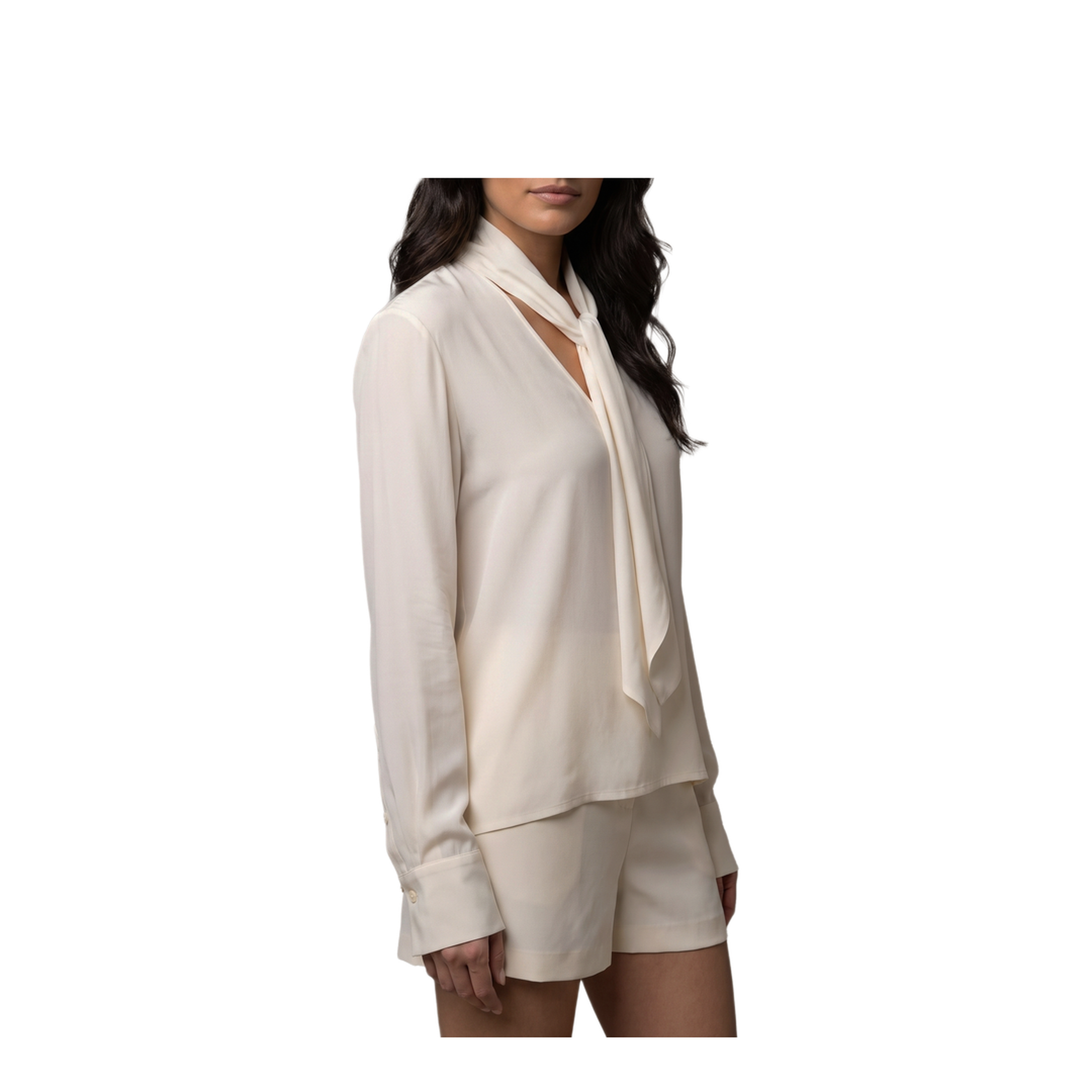 MAYFEYR - Federica Tosi - V Neck Shirt With Scarf - 3110430402