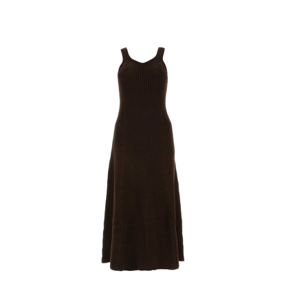 Chocolate Cotton Blend Dress