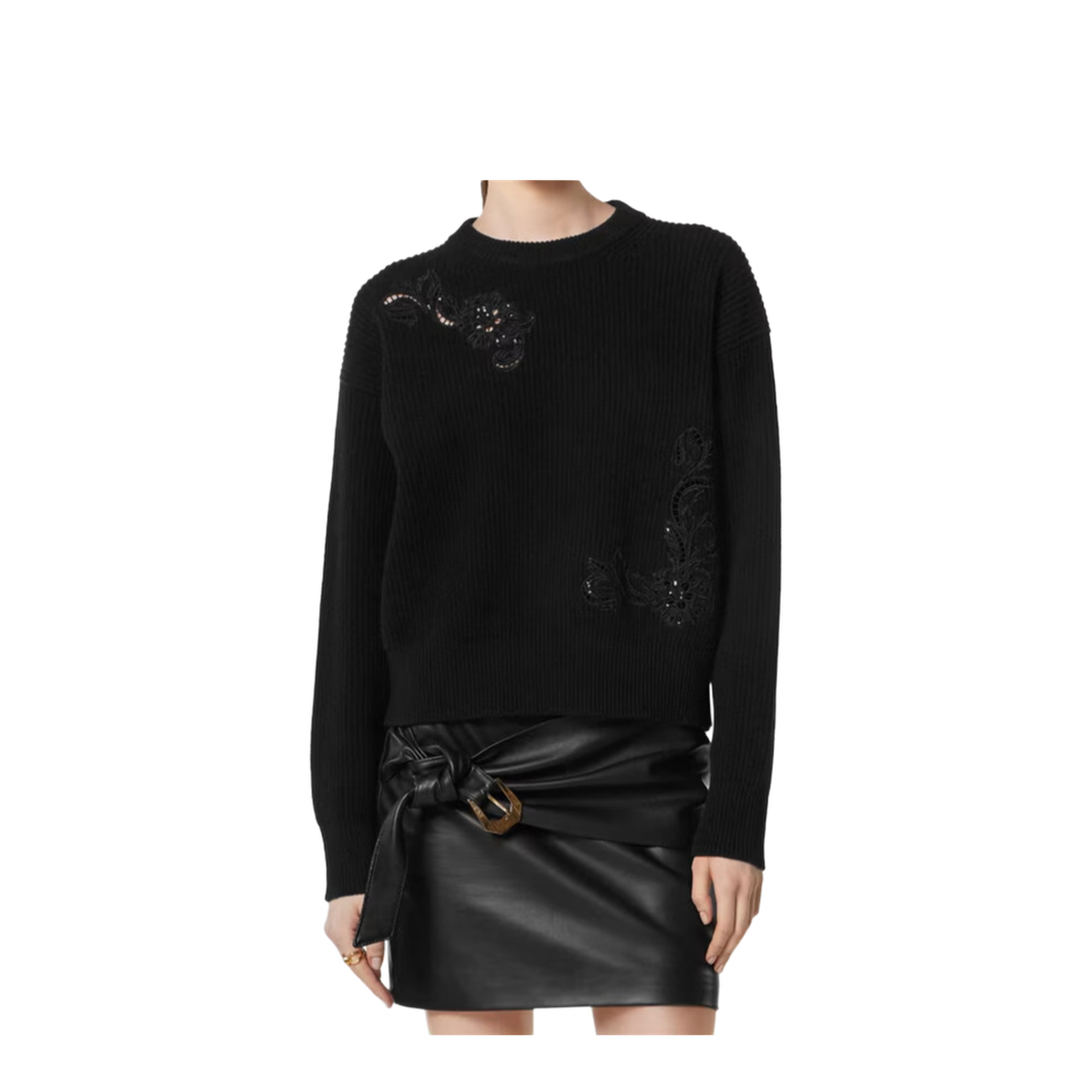Barocco Leaf Embroidered Sweater