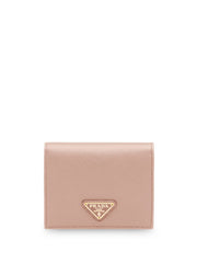 Saffiano Leather Cardholder, Gold Hardware