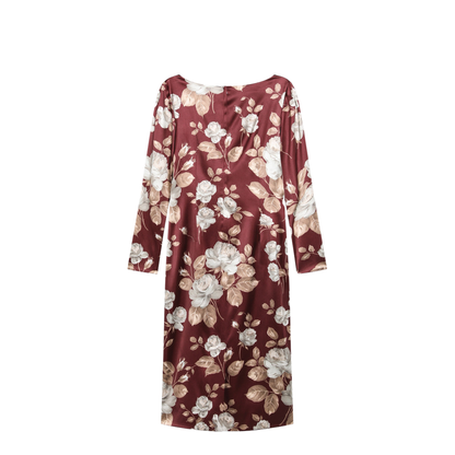 MAYFEYR - Dolce & Gabbana - Burgundy Satin Dress With Floral Print - F6TYGTFSIB8HR5QQ