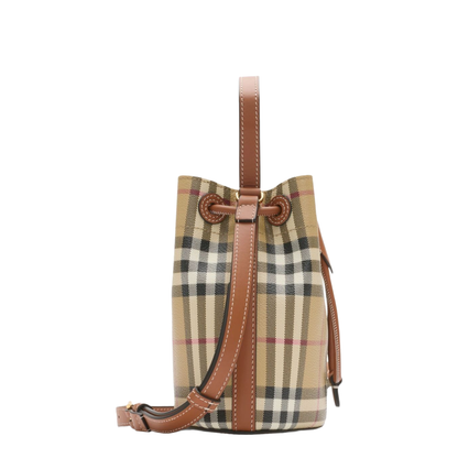 Check Mini Bucket Bag
