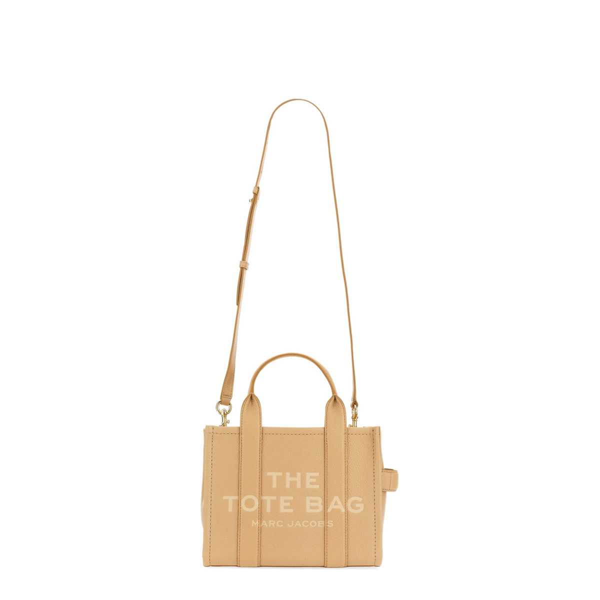 Small Full-Grain Leather Tote Bag - Camel