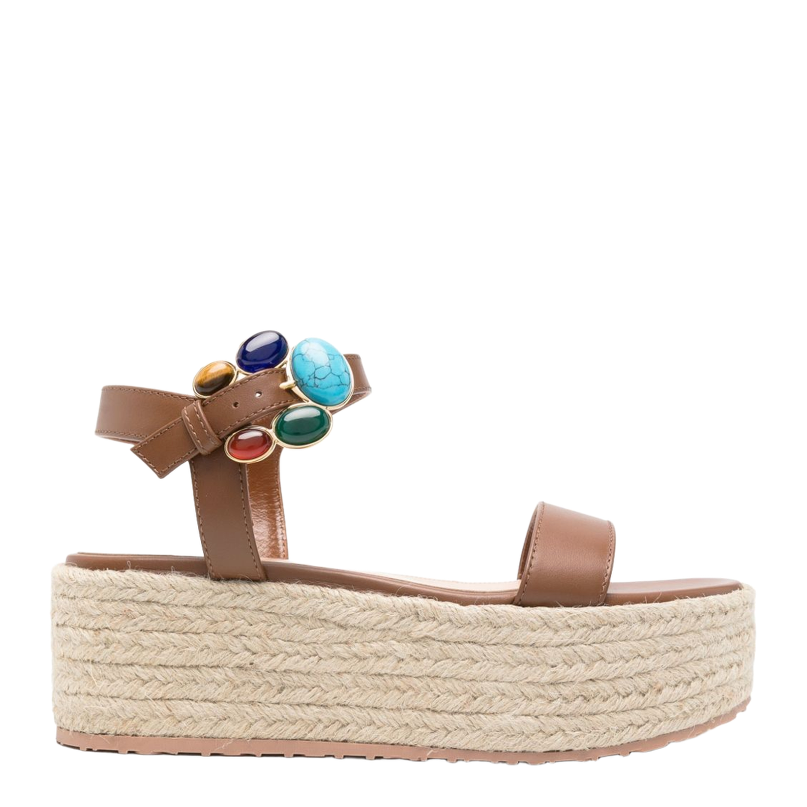 Leather Brown Platform Sandals