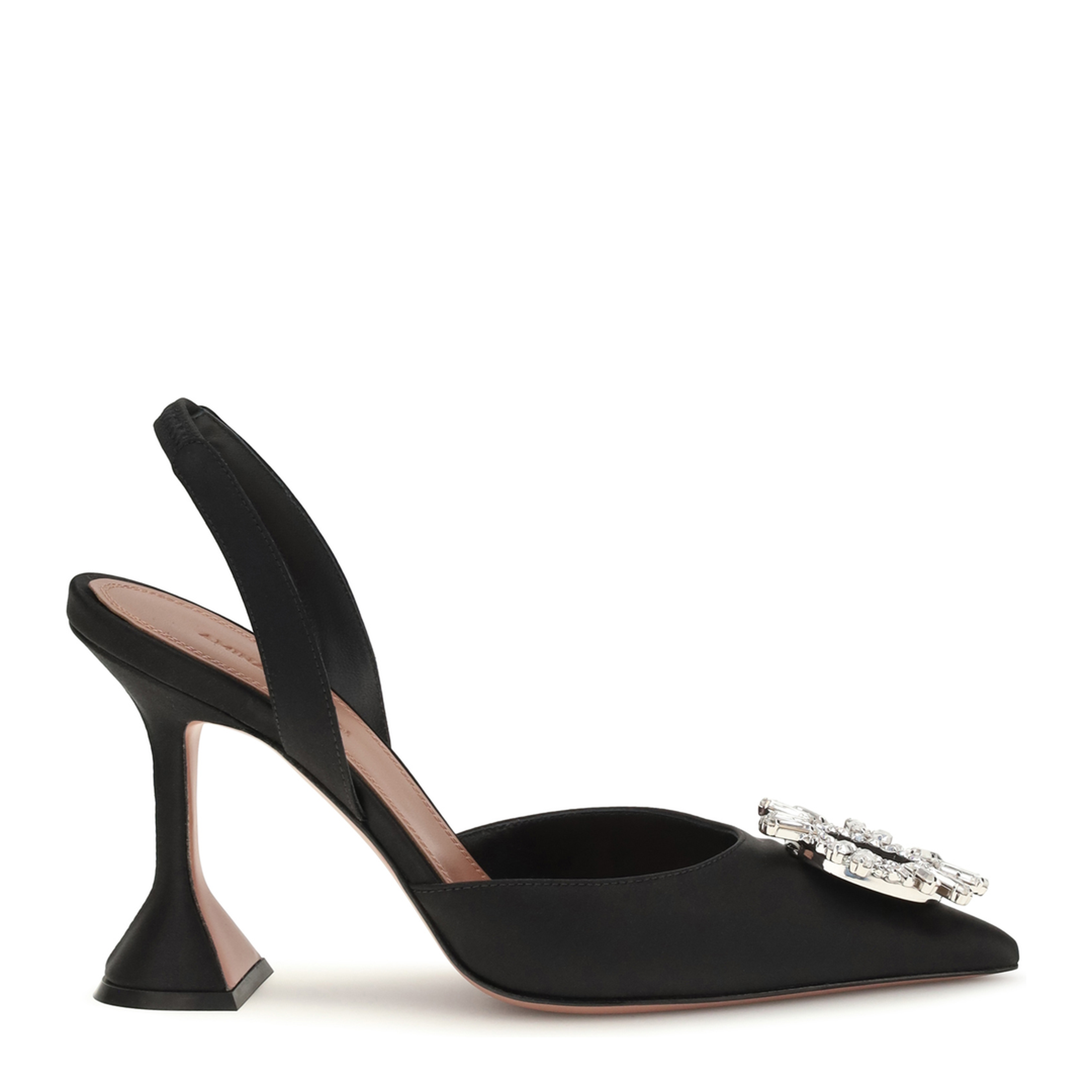 MAYFEYR - Amina Muaddi - Begum Slingback Pumps - C9S343855BEGBLACKSATIN