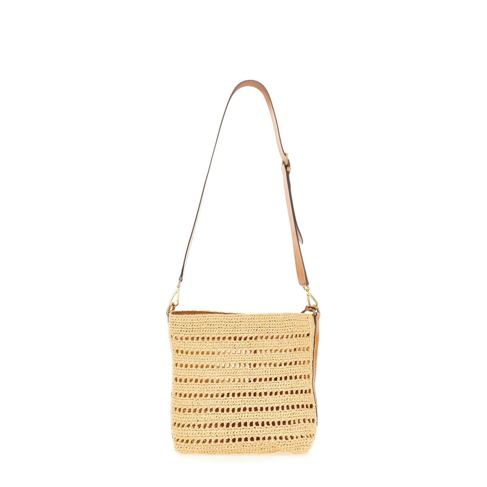 Perforated Raffia Shoulder Bag