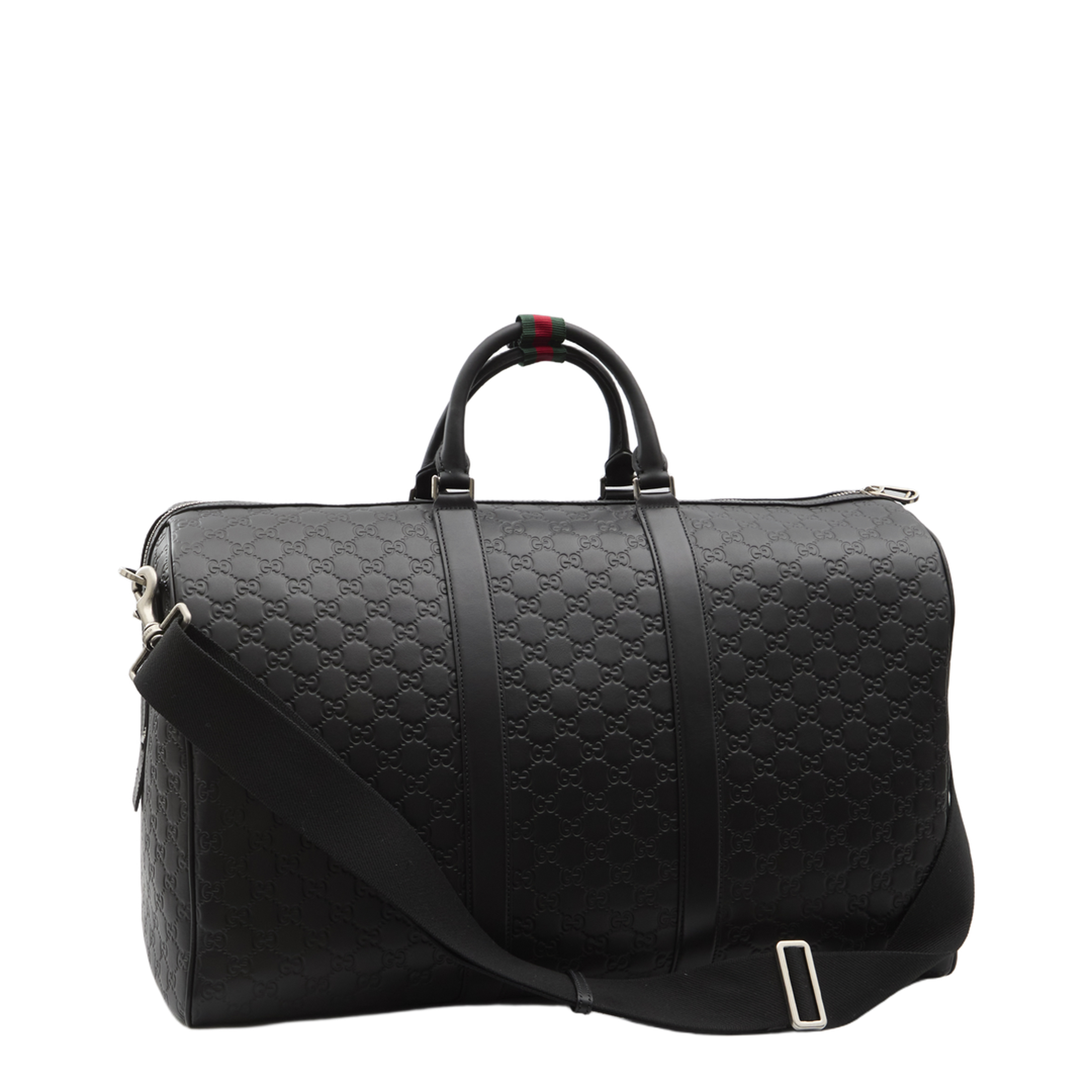Large Duffle Bag in Black Leather