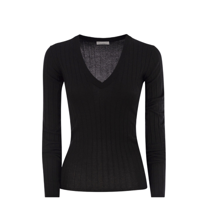Lightweight Cashmere and Silk Broad Rib Sweater