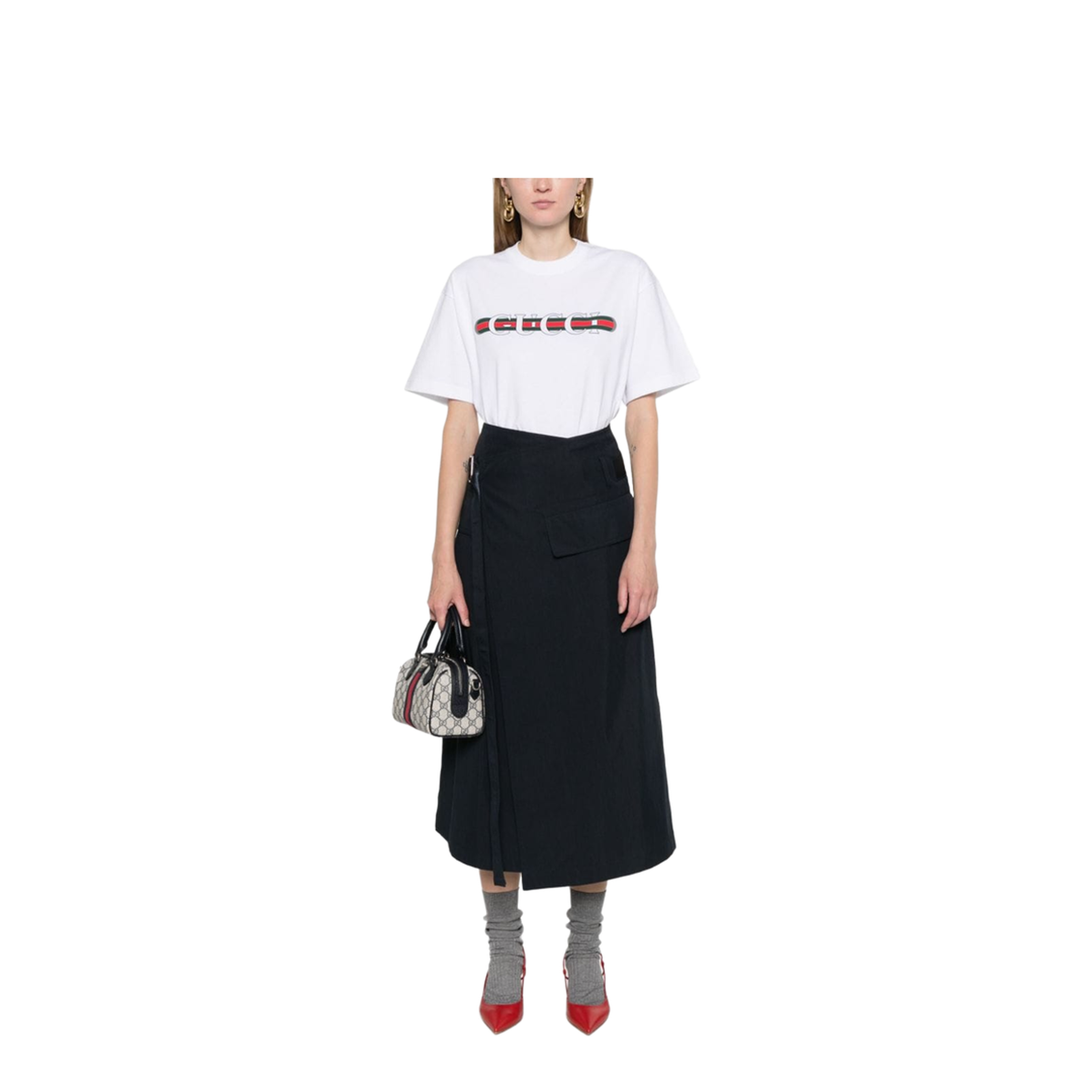 Printed Cotton Jersey T-Shirt in White