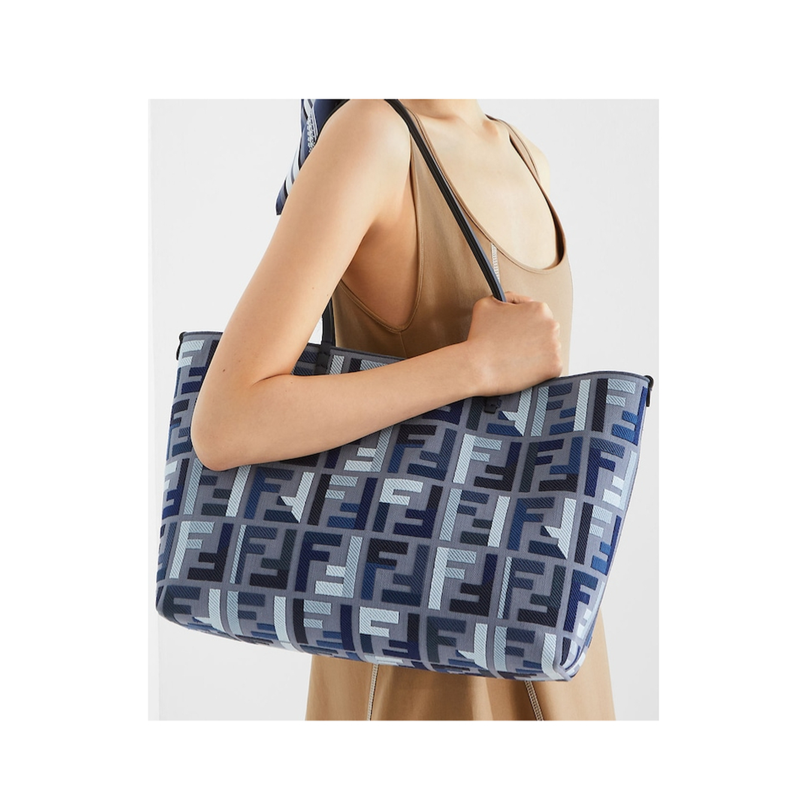 Roll Large Canvas Shopper Bags - Blue