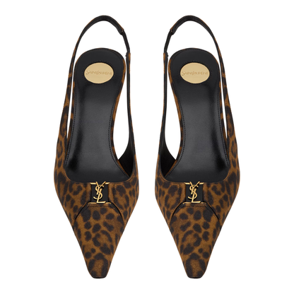 MAYFEYR -  - Slingback Pumps In Leopard Grosgrain - A001KIAAC9R