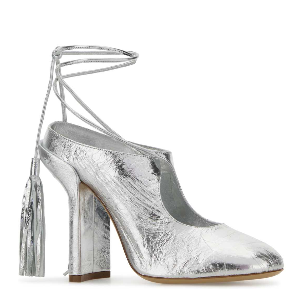 MAYFEYR - Dries Van Noten - Silver Leather Mules - 2610117870207952
