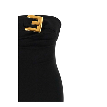 Belted Bustier Long Dress Black