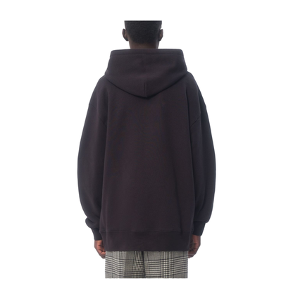 Black Cotton Drawstring Hoodie