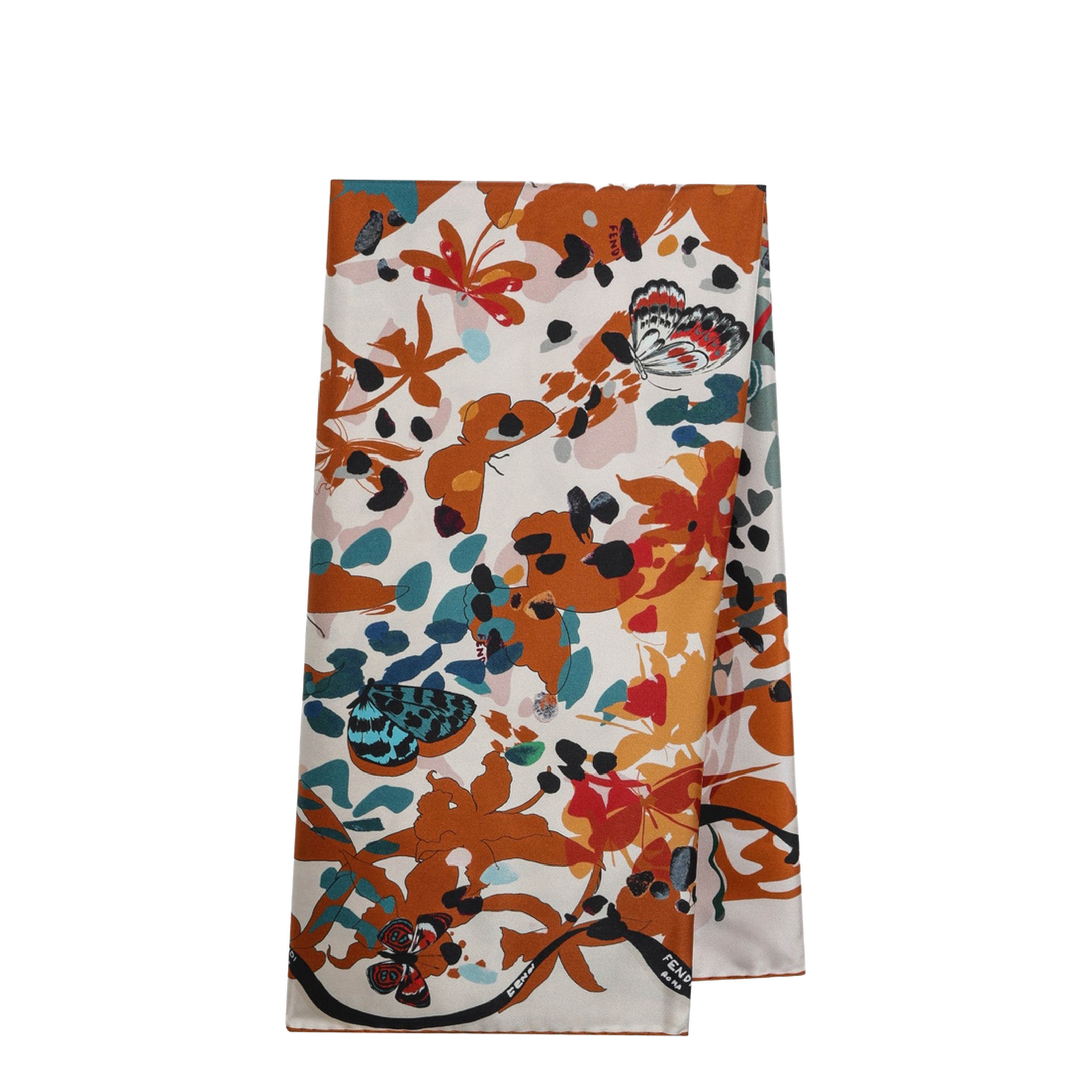 Multicolour Silk Butterfly Foulard