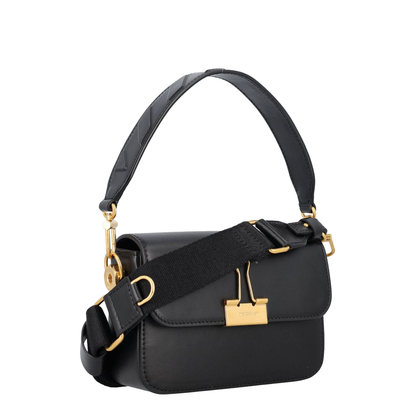 Plain Binder Beige Leather Crossbody Bag