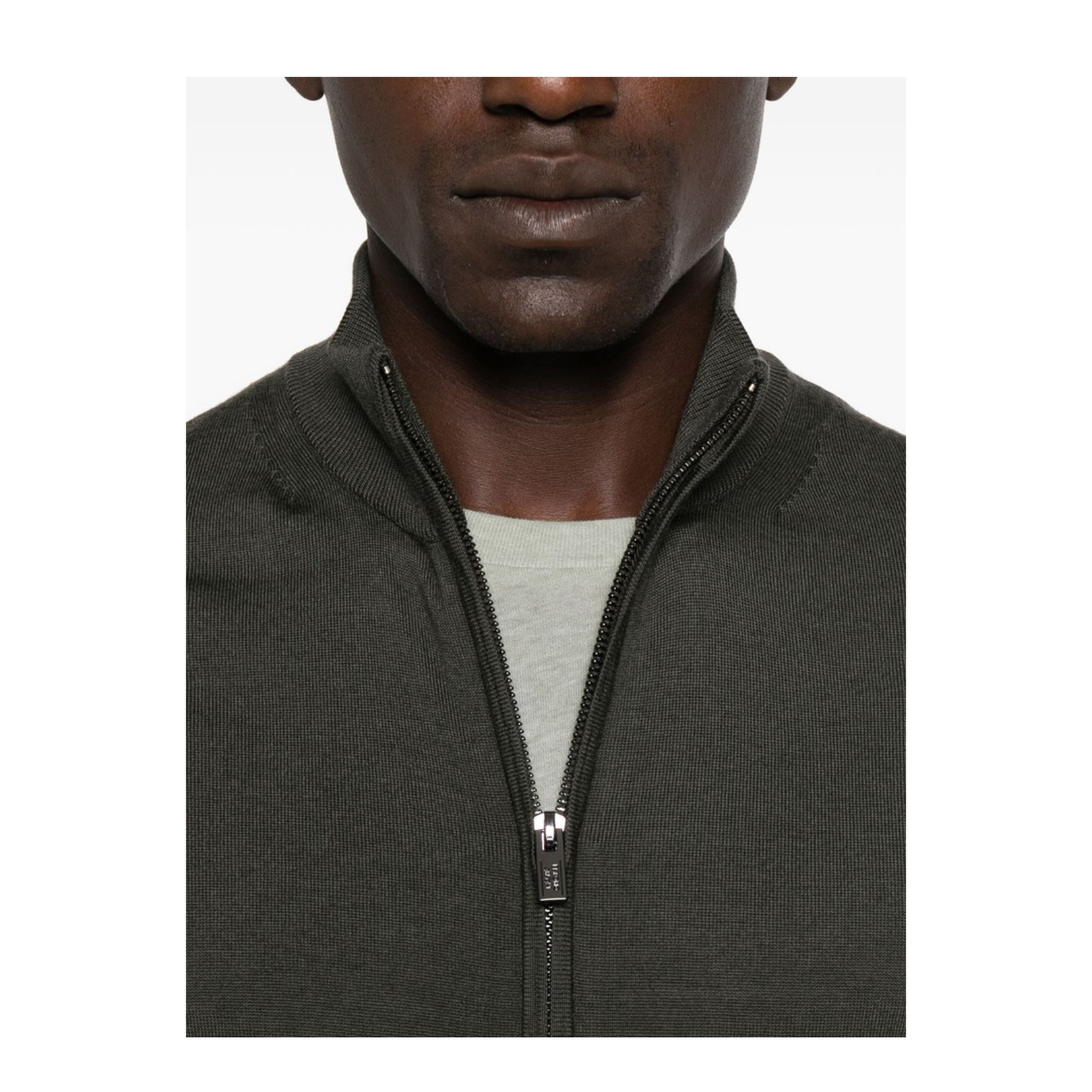 High Neck Zip Fastening Sweater