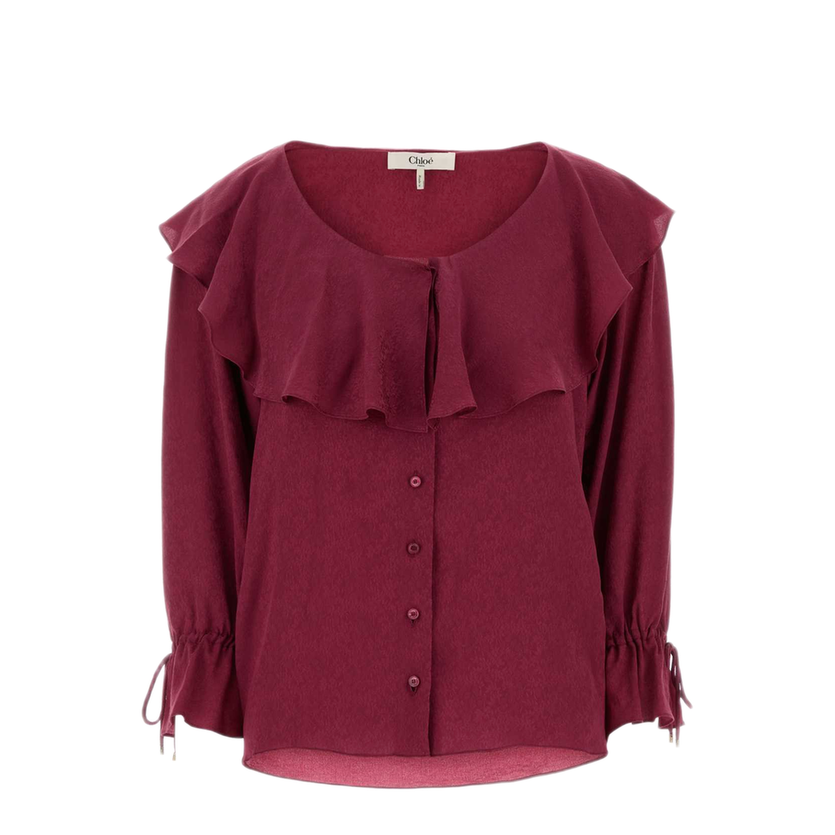 MAYFEYR - Chloè - Tyrian Purple Silk Blouse - CH26UHT36332615