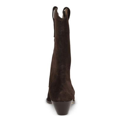 Pointed Toe Dark Brown Wooden Heel