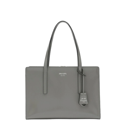 Marble-Coloured Brushed Leather Medium Handbag