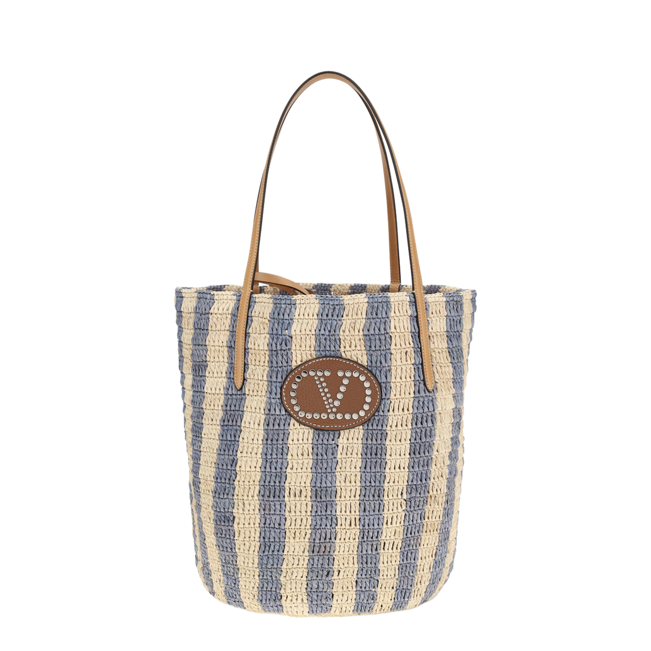 MAYFEYR - Valentino - Striped Raffia Bucket Bag - 8W2B0R37UHK