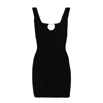 Scalloped Cut-Out Mini Dress